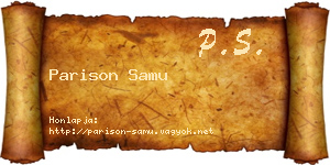 Parison Samu névjegykártya
